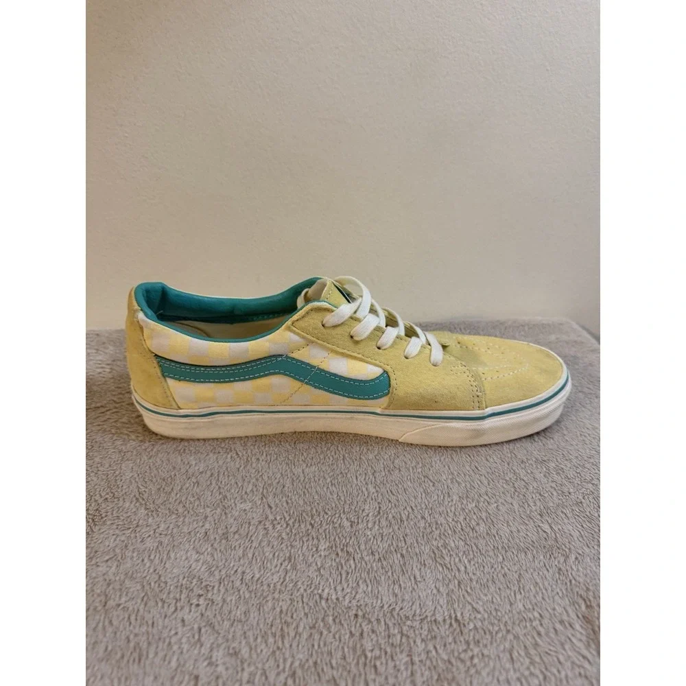 Vans SK8 Low Yellow Green Checkerboard Casual Skater Sneaker Shoes Men's Size 11